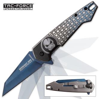 Tac Force Respirator Speedster Assisted Opening Pocket Knife Midnight Blue TiNi Blade Coating