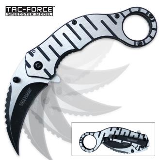 Tac Force Satin Streak Speedster Assisted Opening Folding Karambit Stonewashed and Satin Finish