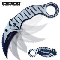 19-MC40724 - Tac Force Blue Streak Speedster Assisted Opening Folding Karambit Blue