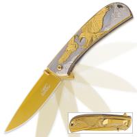 19-MC4422 - Masters Collection Gold Mountain Eagle Assisted Opening Pocket Knife