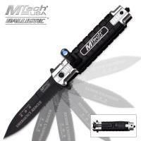 19-MC4822 - Mtech Ballistic Emergency Rescue Assisted Opening Pocket Knife With LED Light