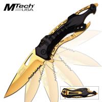 19-MC6253 - Mtech USA Gold Ballistic Assisted Opening Pocket Knife