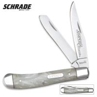 19-SCIMP13L - Schrade Imperial White Pearl Large Trapper Pocket Knife