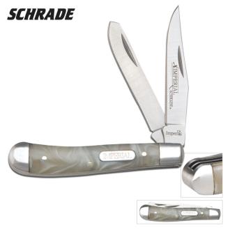 Schrade Imperial White Pearl Small Trapper Pocket Knife