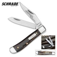 19-SCIMP16T - Schrade Imperial Red Swirl Trapper Pocket Knife