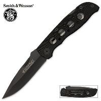 SW5BKEU - Smith &amp; Wesson Extreme Ops Lock Back Aluminum Pocket Knife - SW5BKEU