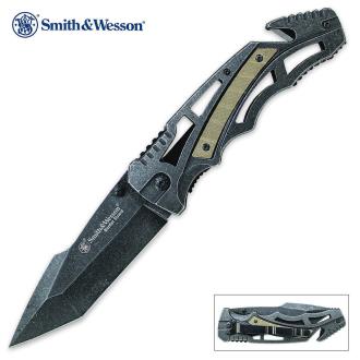 Smith & Wesson Border Guard Skeletonized Tanto Point Folding Pocket Knife