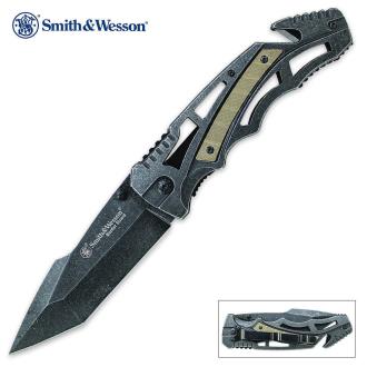 Smith & Wesson Border Guard Skeletonized Tanto Point Folding Pocket Knife