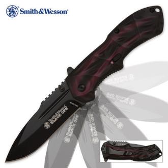Smith & Wesson Black Ops Assisted Opening Pocket Knife Red - SWBLOP3R