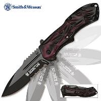 SWBLOP3RS - Smith &amp; Wesson Black Ops Red Serrated Tactical Pocket Knife - SWBLOP3RS