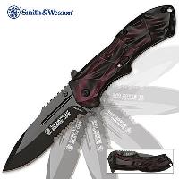 SWBLOP3RS - Smith &amp; Wesson Black Ops Red Serrated Tactical Pocket Knife - SWBLOP3RS