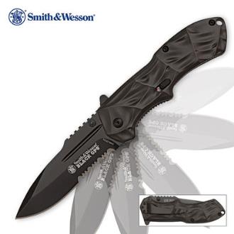 Smith & Wesson Black Ops Assisted Opening Pocket Knife Serrated - SWBLOP3S
