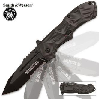 Smith & Wesson Black Ops Serrated Tanto Tactical Pocket Knife - SWBLOP3TS