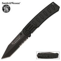 SWCK112S - Smith &amp; Wesson Bullseye Pocket Knife Tanto - SWCK112S