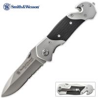 19-SWFRS - Smith &amp; Wesson First Response Rescue Pocket Knife Serrated