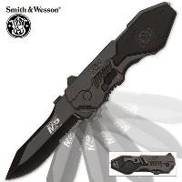 SWMP4LS - Smith &amp; Wesson M&amp;P Assisted Opening MP4L Tactical Pocket Knife Serrated - SWMP4LS
