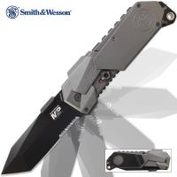 19-SWMP9BTS - Smith &amp; Wesson M&amp;P 2014 Assisted Opening Pocket Knife Tanto Serrated