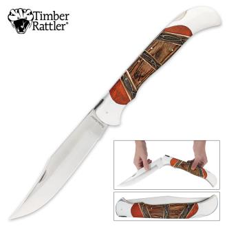 18 Timber Rattler Heartwood Scarab Back Giant Folding Pocket Knife