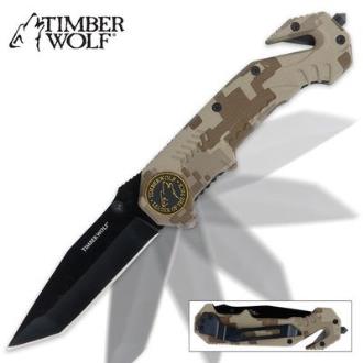 Timber Wolf Assist Rescue Camo Folding Knife - TW202