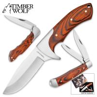 17-TW526 - Timber Wolf Leader of the Pack Knife and Tin Set