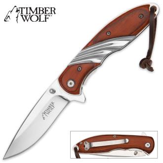 Timberwolf Brown Pakkawood Pocket Knife