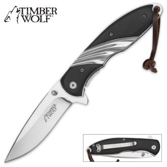 Timberwolf Black Pakkawood Pocket Knife