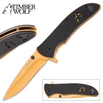 Timber Wolf Golden Wolf Pocket Knife