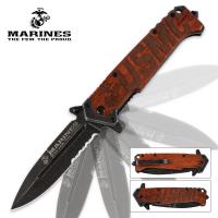 19-UC3134 - Usmc Beachhead Partially Serrated Assisted Opening Pocket Knife