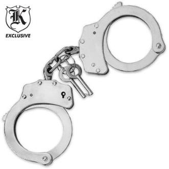 Police Handcuffs Double Locking Chrome Finish - BK4508DL
