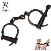BKSZ3860 - Functional Medieval Shackles Hand Cuffs Aged Appearance - BKSZ3860