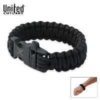 UC2944 - Elite Forces M48 Paracord Survival Bracelet with Built-in Whistle Black - UC2944