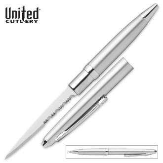 Silver Serrated Ink Pen Knife