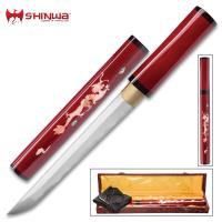 KZ1018RD - Shinwa Scarlet Komodo Handmade Tanto / Samurai Short Sword