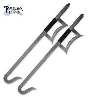 XL1112 - 2-Piece Chinese Hook Sword Set Silver - XL1112