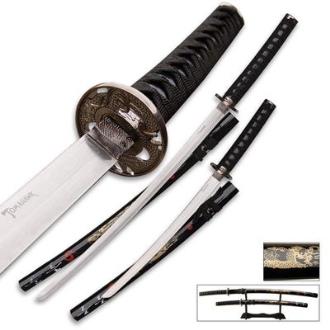 2 Piece Samurai Sword Collector Set with Wooden Display Stand - XL1032