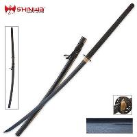  Shinwa Colossus Yoru Handmade Odachi/Giant Samurai Sword -  Exclusive, Hand Forged Black Damascus Steel; Genuine Ray Skin; Dragon Tsuba  - Functional, Full Tang, Battle Ready - 60 : Martial Arts