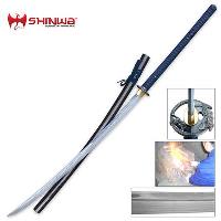 KZ095DZ - Shinwa Navy Nodachi Damascus Steel Katana Sword - KZ095DZ