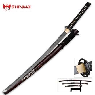 Shinwa Pearl Maroon Samurai Sword Set - KZ126MCSET