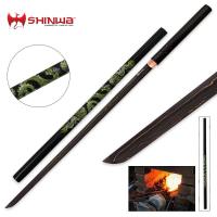 KZ351BDA - Shinwa Green Dragon Black Damascus Shirasaya Sword