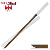 KZ351WD - Shinwa Black Damascus Steel Blade White Knight Katana Sword Hand Forged - KZ351WD