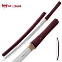 KZ405RDCB - Shinwa Handmade Red Satin Shirasaya Sword