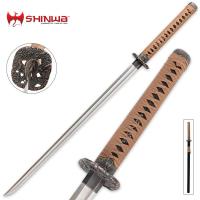 KZ4829DZ - Shinwa Royal Zatoichi Brown Damascus Sword