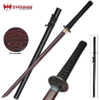 KZ6201BDZ - Shinwa Zatoichi Black Katana Sword Damascus - KZ6201BDZ