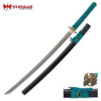 Shinwa Regal Katana Teal Sword Damascus - KZ6202TDZ