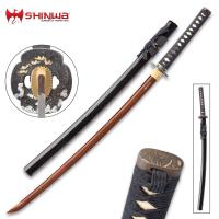 KZ6KM35DIB - Shinwa Hand Forged Crimson Damascus Steel Katana