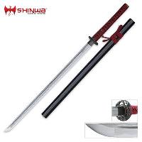 KZ747MDZ - Shinwa Damascus Steel Red Knight Katana Sword Hand Forged - KZ747MDZ