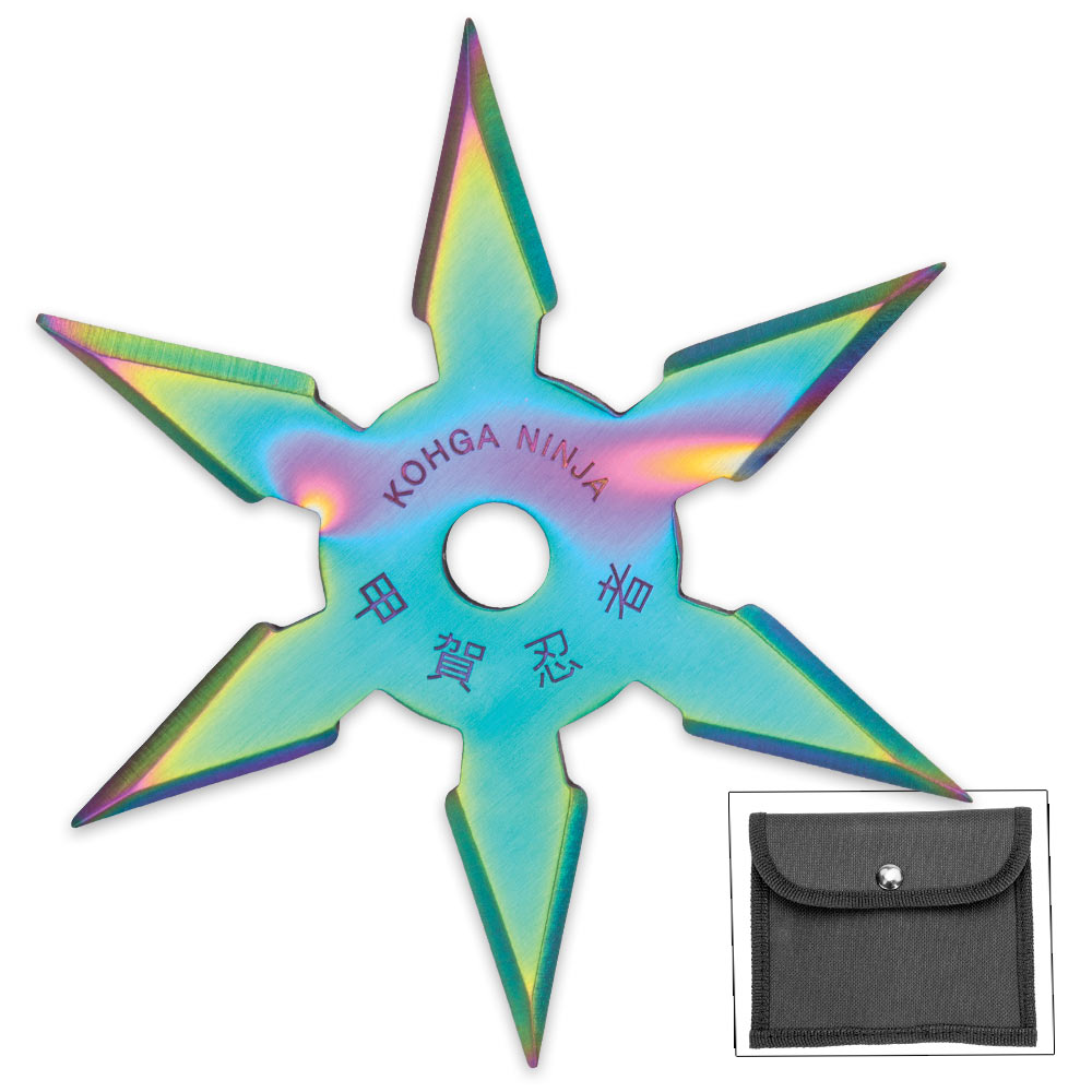 On Target Twin Six-Pointed Throwing Star Set With Nylon Pouch