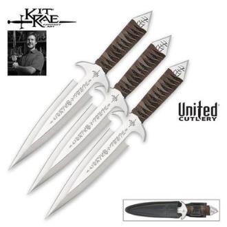 Kit Rae Black Jet Triple Throwing Knife Set - KR0035