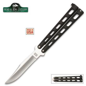 Bear & Son Butterfly Knife Black Die Cast Handle - BC1165