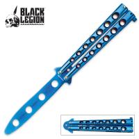 49-BV430 - Black Legion Butterfly Knife Trainer Blue